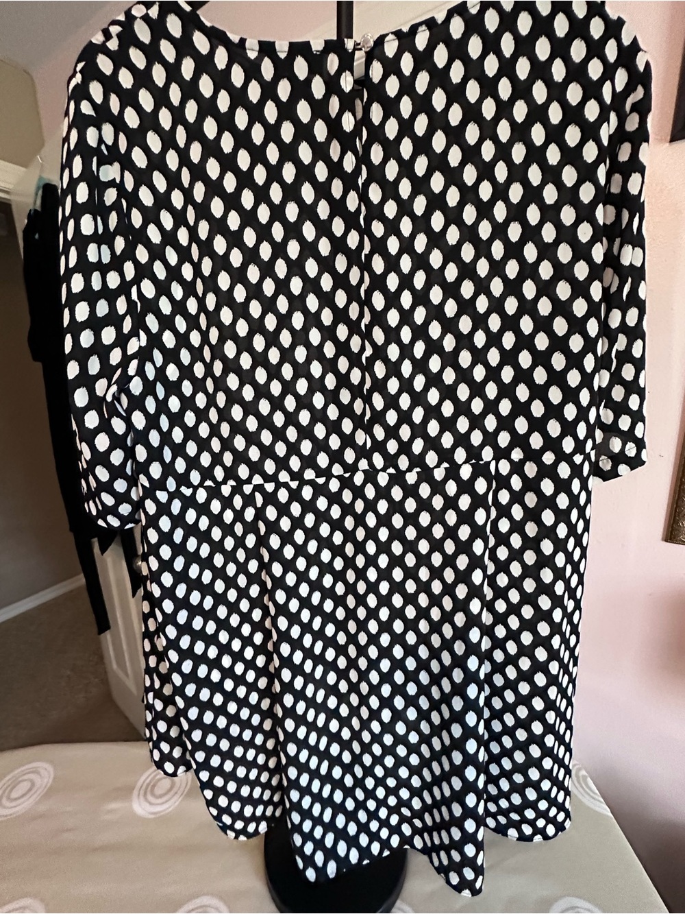 Black & White Polka Dot Short Sleeve Blouse